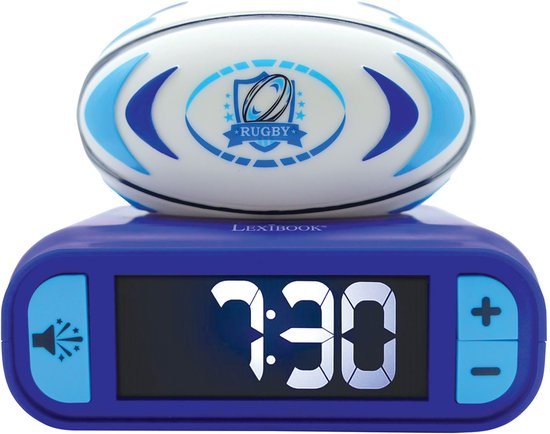 Digitale wekker met 3D Rugby Ball Night Light en geluidseffecten