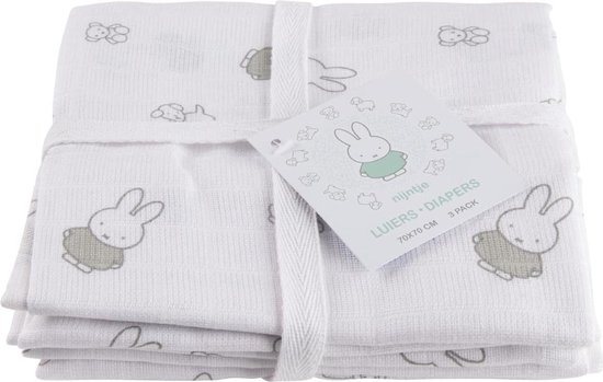 Nijntje Hydrofiel Doeken Nijntje - Luiers - Grijs - 70x70 cm - 3 stuks