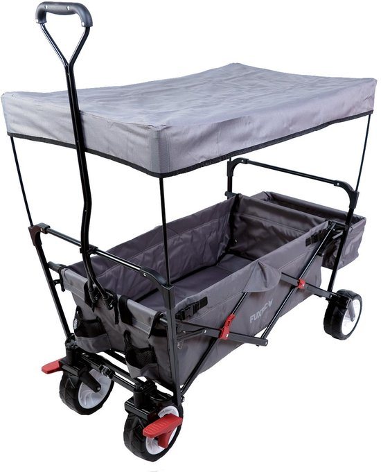 FUXTEC CT350 Wild Cruiser Bolderkar met Dak - Opvouwbaar - 75 kg - Grijs - Strand & Kinderen