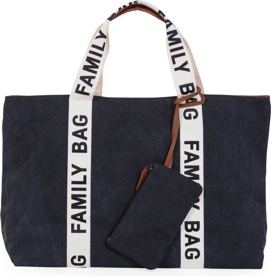 Childhome Family Bag - Verzorgingstas - Signature - Canvas Zwart - Ruim & Waterafstotend