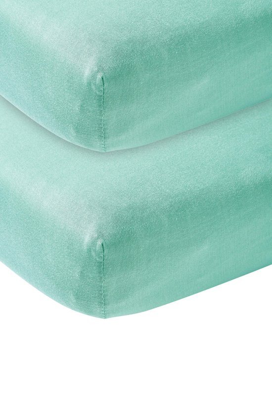 Meyco jersey hoeslaken wieg - 2-pack - 40x80/90 cm - new mint