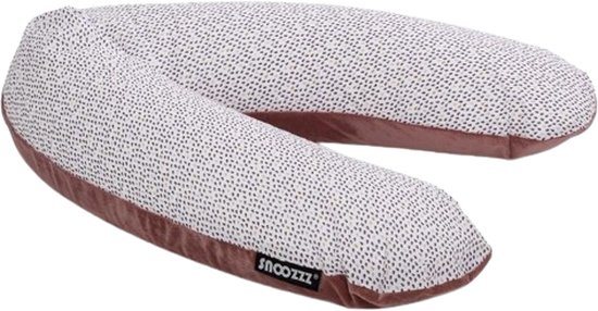 Snoozzz Voedingskussenhoes - Hoes voor voedingskussen zwangerschapskussen - 185 cm - zachte velvet met katoen - Mauve