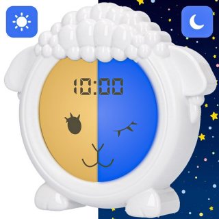 Slaaptrainer - Kinderwekker - Slaapwekker - Oplaadbaar - Nachtlampje Kinderen - Slaaptrainer Schaap Kinderen - Met Dimfunctie - Daily Logix'