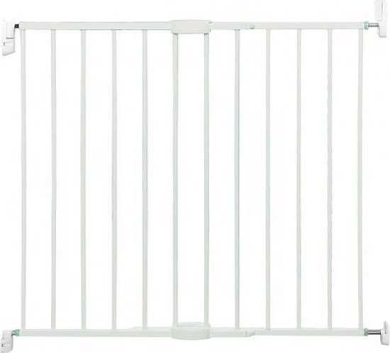 Munchkin Metalen Schroefhekje - Traphek Met Boren - Veiligheidshek met Muurbevestiging - 64.5 tot 102cm - Verstelbaar aan de boven- en onderkant - Wit