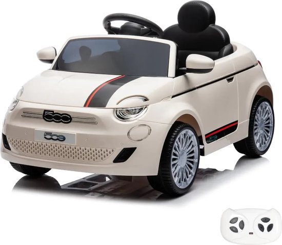 Fiat 500e - Elektrische Kinderauto - 6V accu - 1 tot 5 jaar - Wit