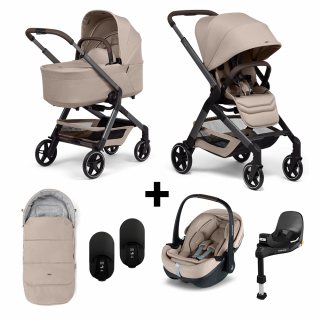 Kinderwagen Joolz Hub2 Sandy Taupe + Autostoel Joolz x Maxi-Cosi, Slide Tech Base&Accessoires