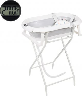 BimbelBoo® - Baby Bad met Ingebouwde Thermometer - Babybad met Standaard - Opvouwbaar - Baby Bad Set - Baby Badset - Baby Badje - Babybad - Baby Badje - Baby Badje met Standaard - Babybadje - Kinderbad