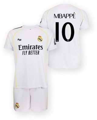Mbappe Real Madrid Voetbaltenue thuis - 2025-2026 - Voetbaltenue Kinderen - Shirt en Broekje - Jongens en Meisjes --128