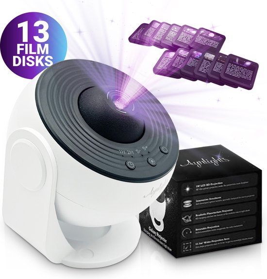 Aynlights® Premium 13-in-1 Projectorlamp - Sterren Projector - Galaxy Projector - Sterrenhemel Projector - Heelal - Universum - inclusief adapter - 1 JAAR GARANTIE