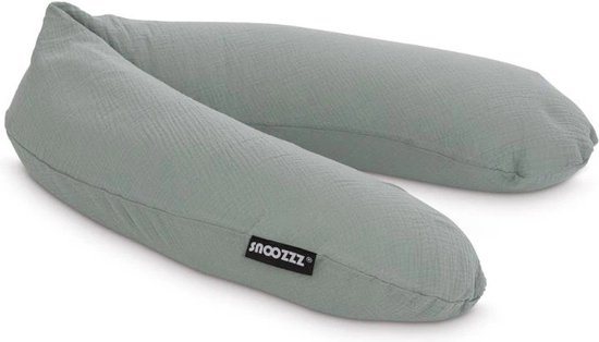 Snoozzz Voedingskussenhoes - Hoes voor voedingskussen zwangerschapskussen - 185 cm - 100% katoen - Stone