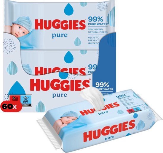 Huggies - Pure - Billendoekjes - 3360 babydoekjes - 60 x 56