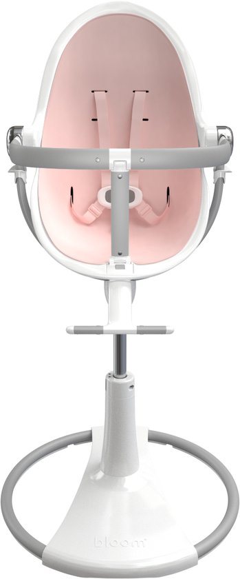 Bloom Fresco design meegroei kinderstoel  | white / rosewater pink | eettafel-en barhoogte verstelbaar | 2 kantelstanden I 0-8 jaar