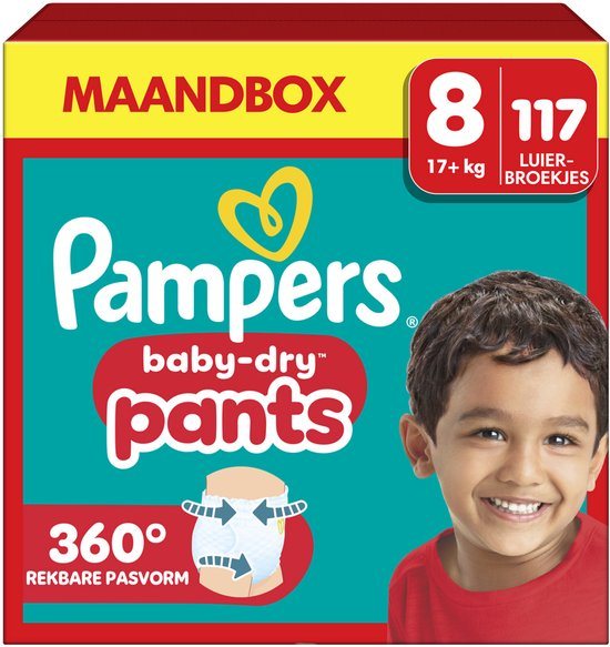 Pampers Baby-Dry Pants Maat 8, 117 Luierbroekjes, 17kg+