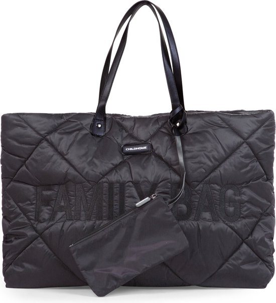 Childhome Family Bag - Luiertas - Gewatteerd - Zwart - Ruim & Waterafstotend - Verzorgingstas