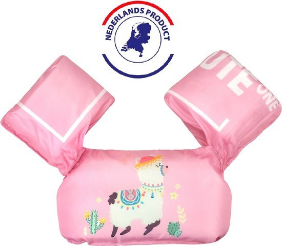 Edmondo Zwemvest kinderen - met Kinderslot / Veiligheidssluiting - Puddle Jumper Deluxe - Alpaca - 15 tot 30kg - 2 tot 6 jaar - Zwembandjes - Reddingsvest - Zwemvest kind - Nederlands product - NL handleiding - Inclusief Pop It sleutelhanger
