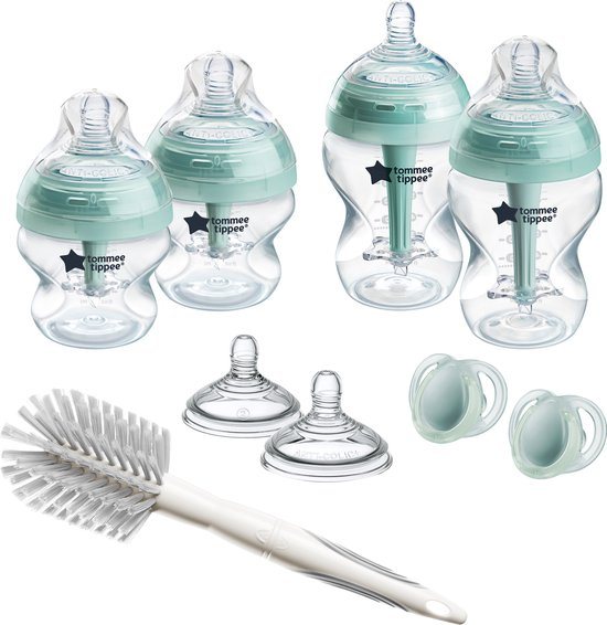 Tommee Tippee Advanced Anti-Colic Babyflessen Starterset - flessen van 150 ml en 260 ml voor pasgeboren baby's 0m+ - turquoise