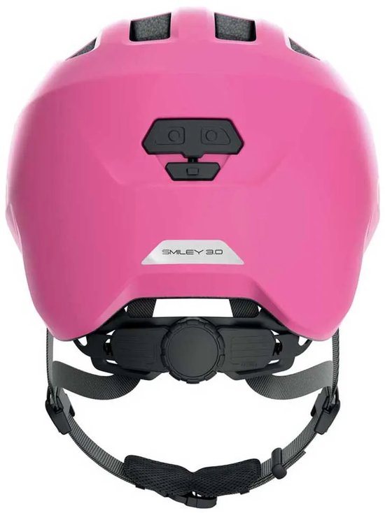 ABUS kinderhelm Smiley 3.0 - fietshelm met diepe pasvorm, kindvriendelijke ontwerpen en ruimte voor een vlecht - voor meisjes en jongens - glanzend roze, maat M