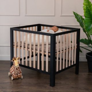 Cabino Nova Baby Box / Babybox – Kinderbox – Verstelbare Bodem– 100 x 80 cm - Zwart / Beuken