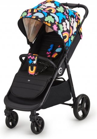 Kinderkraft GRANDE PLUS Kinderwagen – Lichtgewicht met Stalen Frame – Klik&Vouw Systeem – Grote Wielen – Tot 22 kg – Happy Shapes