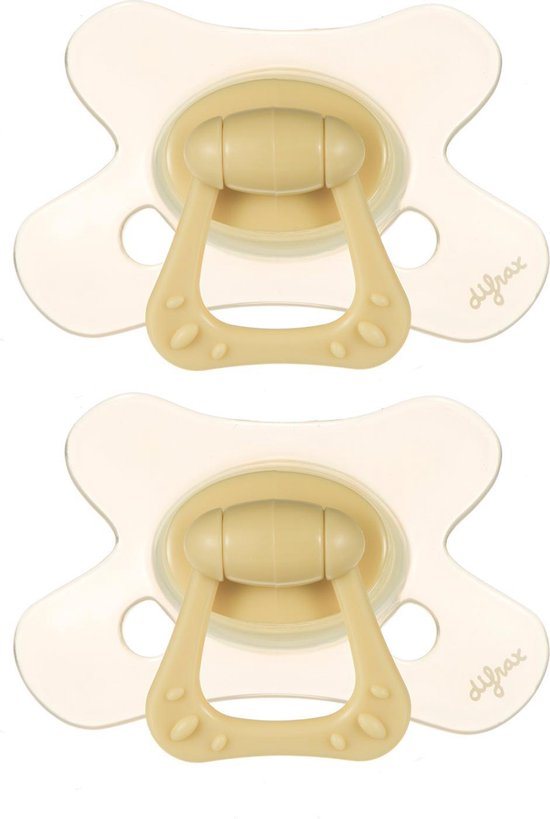 Difrax Natural Fopspeen 18+ Maanden - Lichtgeel - 2 Stuks, Siliconen Speen, Gemakkelijk te Accepteren