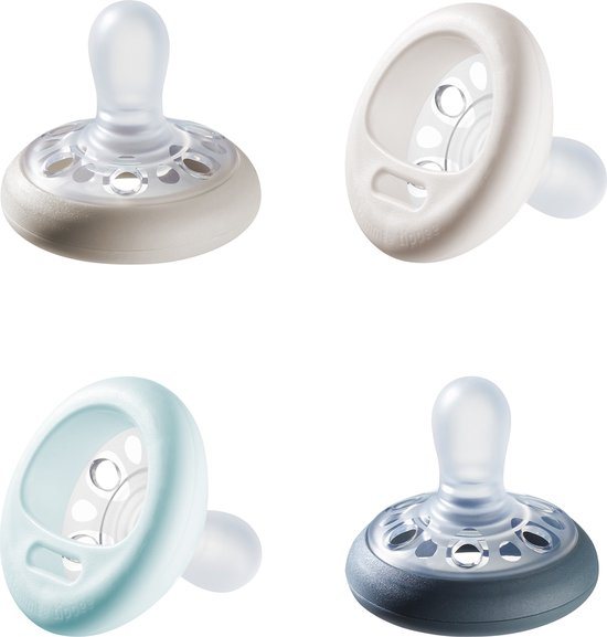 Tommee Tippee borstachtige fopspeen - op huid lijkende textuur - symmetrisch orthodontisch ontwerp - BPA-vrij - 0-6 maanden - verpakt per 4 fopspenen