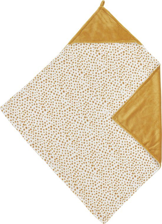Meyco Baby Cheetah badcape - fleece - honey gold - 80x80cm
