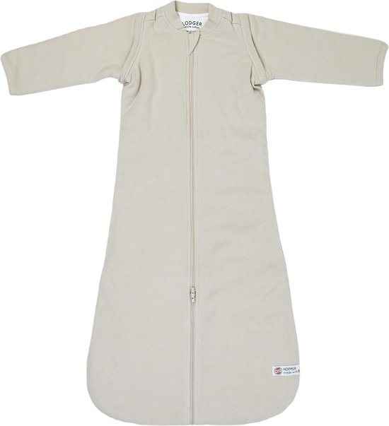 Lodger Hopper - Baby Slaapzak Winter met afritsbare mouwen - 80cm - 3.3 TOG - Autostoel - Créme - Winterslaapzak