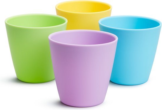 Munchkin Multi Gekleurde Drinkbekers voor Kinderen - Vaatwasserbestendig - Per 4 Stuks - 237ml - Munchkin Kinderservies