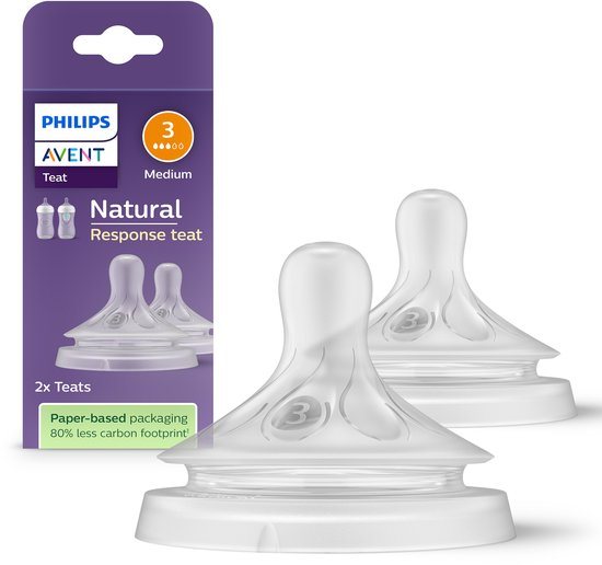 Philips Avent Natuurlijke Zuigreflex – Snelheid 3, 1+ maanden+, 2 stuks - SCY963/02 - Flesspenen