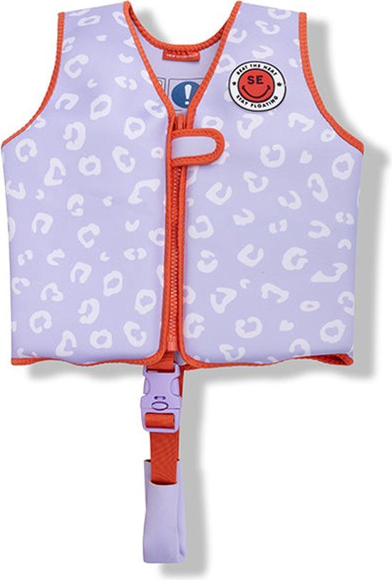 Swim Essentials Zwemvest Kind - Lila Panterprint - 18-30 kg - 3-6 jaar