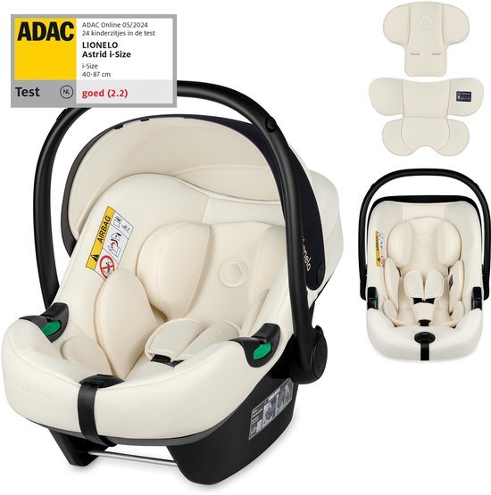 Lionelo Astrid i-Size Autostoel – ADAC 5-sterren – 40-87 cm – RWF – Memory Foam – Verstelbare hoofdsteun (7 cm) – Holmbergs gordels – Compatibel met ISOFIX-base & kinderwagen – i-Size norm – Licht & veilig