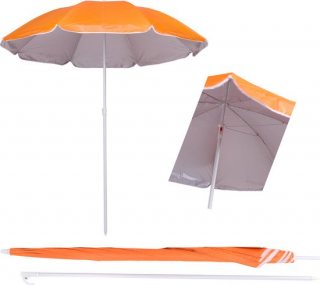Tweeez - StrandParasol 150 cm Doorsnede - Oranje - UV Coating - met Draagtas - Strand Parasol