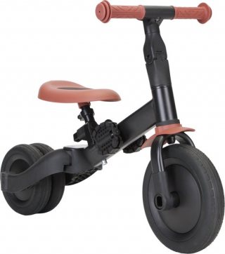 Topmark Kaya 4-in-1 Driewieler - Loopfiets zwart bruin - 1-5 jaar
