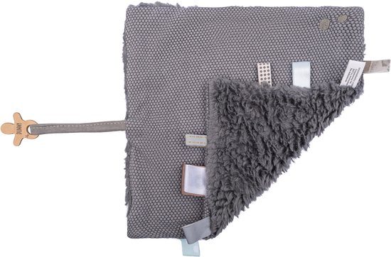 Baby Knuffeldoekje - Speendoekje 100% biologisch katoen - Comfortdoekje 25 x 25cm - Storm Grey - Grijs - Snoozebaby