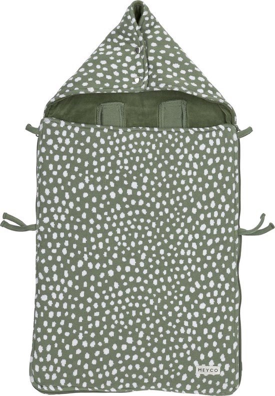 Meyco Baby Cheetah voetenzak - forest green - 40x82cm