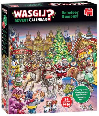 Wasgij Kerstmis Adventskalender - Rendier-ravage! - 24 puzzels met 54 stukjes - Aftelkalender - Advent Calender
