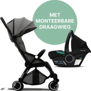 Hamilton by Yoop X1 Plus Buggy met monteerbare Zeno Plus draagwieg – 2 in 1 wandelwagen – Stroller met MagicFold™ Technologie – Geschikt van 0 maanden tot 4 jaar – Kinderwagen – Inclusief adapters - Grijs
