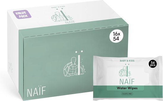 Naïf - Water Billendoekjes - 864 doekjes (16 stuks x 54 doekjes)