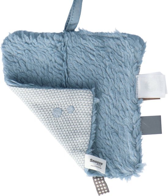 Baby Speendoekje 15 x 15cm - Knuffeldoekje 100% biologisch katoen - Comfortdoekje Fresh Blue - Blauw - Snoozebaby