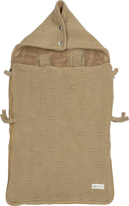 Meyco Baby Knots voetenzak - taupe - 40x82cm