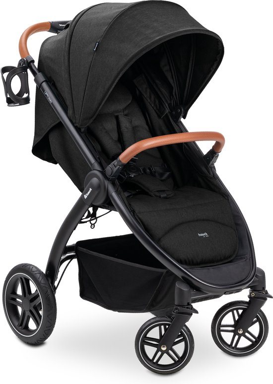 Hauck Uptown - Buggy - Geschikt voor stad en bos - Voor korte en lange benen - Black Melange Black