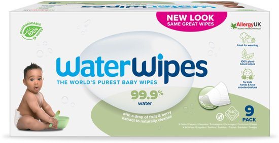 WaterWipes Snoetendoekjes - 9 x 60 toetenvegers - 540 doekjes