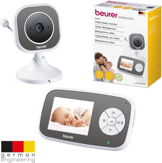 Beurer BY 110 Video Babyfoon - Ouderunit/XL beeldscherm & camera - Digitale wireless verbinding - Bereik tot 300 meter - Nachtzicht - Digitale zoom - Intercom - Liedjes - Diverse alarmen - Timer - Eco+ - 3 Jaar garantie