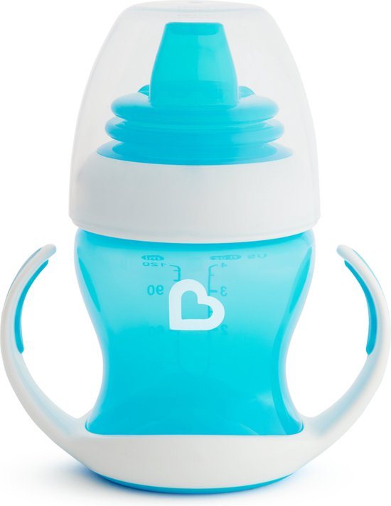 Munchkin Overgangsbeker - Gentle beker - Transition Cup - Anti-lek Beker voor Baby's – Vanaf 4 Maanden - 118ml - Blauw - Munchkin Drinkbeker