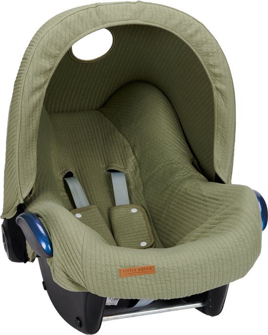 Little Dutch Pure Olive - Baby Jongens & Meisjes - Zonnekap autostoeltje 0+
