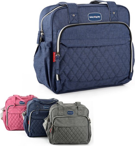 Luiertas Rugzak - Baby Verzorgingstas - Incl. Verschoningsmatje en Flessenhouder - Vakken - Jongens - Meisjes - Blauw