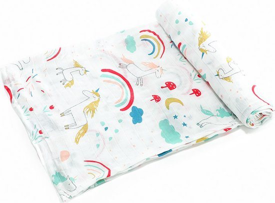 BY LYNN Hydrofiele Doek XL 120x120 cm - Forest Animals Design - Inbakerdoek & Grote Swaddle - Hydrofiele Luier - Perfect Kraamcadeau