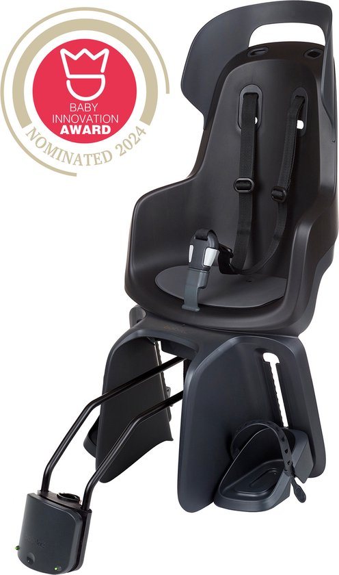 Kinderzitje achter Bobike Go Maxi RS met framebevestiging (FF) en slaapstand - urban black