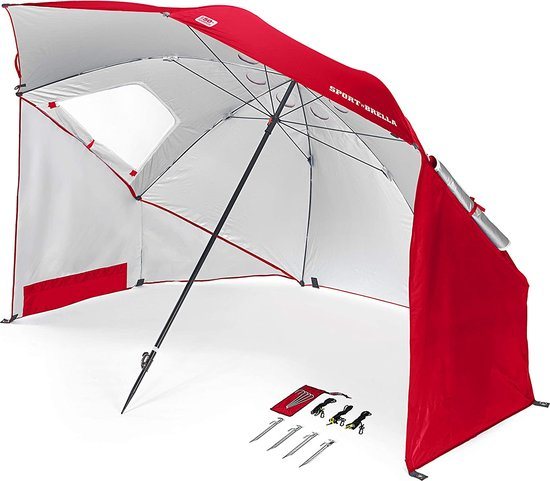 Paraplu, Multifunctionele Parasol Voor Tuin, Eenvoudig op te Vouwen, Rood, 54"/136 cm