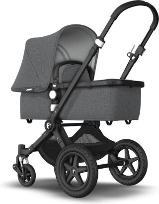 Bugaboo Cameleon 3 plus kinderwagen - met stoel en wieg - Zwart - Gemȇleerd grijs/Gemȇleerd grijs